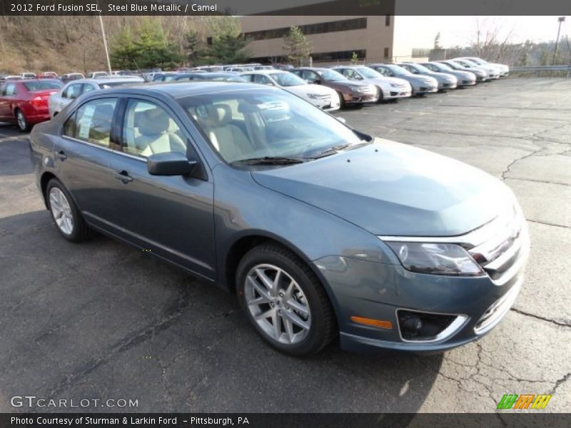 Steel Blue Metallic / Camel 2012 Ford Fusion SEL