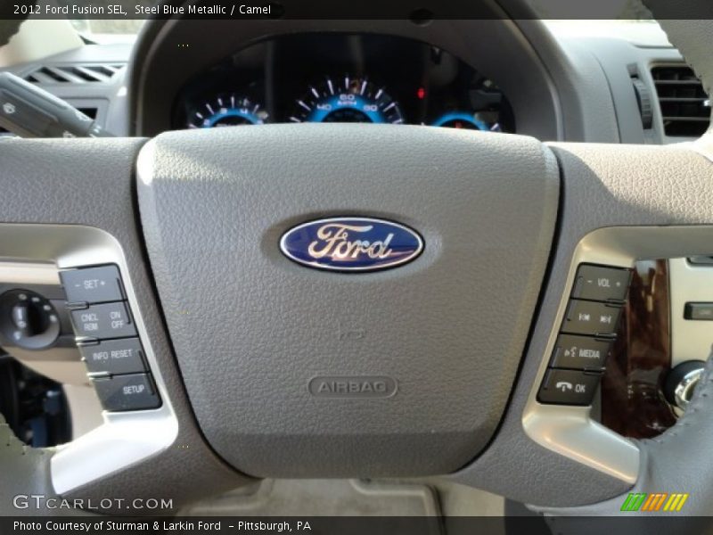 Steel Blue Metallic / Camel 2012 Ford Fusion SEL