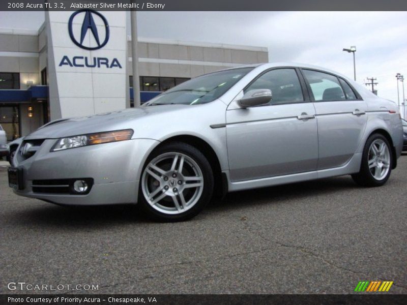 Alabaster Silver Metallic / Ebony 2008 Acura TL 3.2
