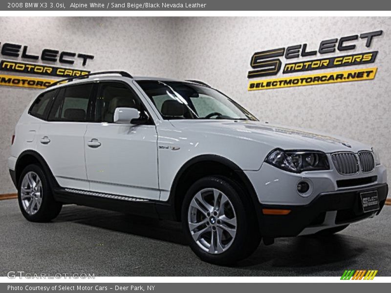 Alpine White / Sand Beige/Black Nevada Leather 2008 BMW X3 3.0si