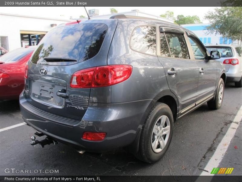Slate Blue / Beige 2009 Hyundai Santa Fe GLS