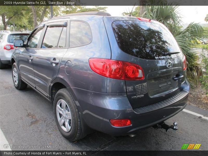 Slate Blue / Beige 2009 Hyundai Santa Fe GLS