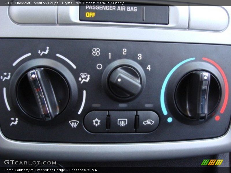 Controls of 2010 Cobalt SS Coupe