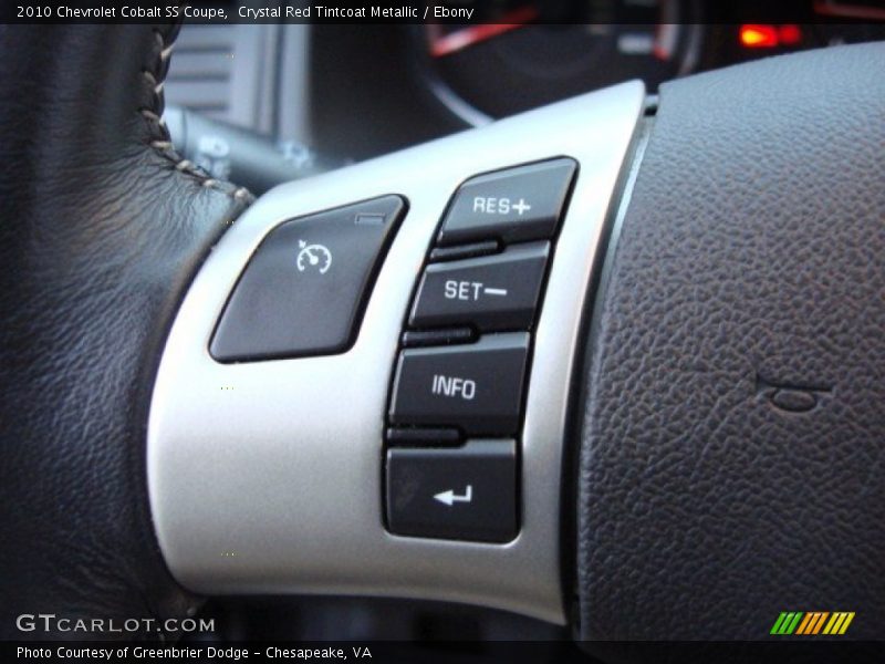 Controls of 2010 Cobalt SS Coupe