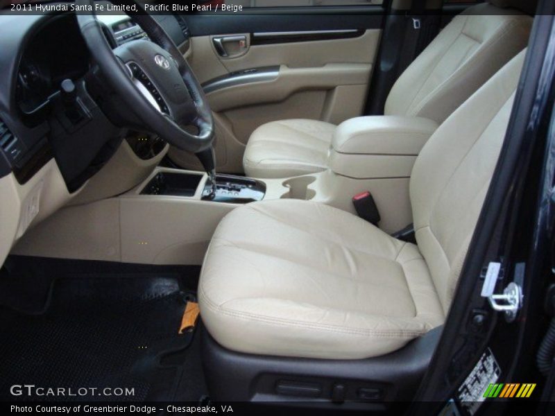 Pacific Blue Pearl / Beige 2011 Hyundai Santa Fe Limited