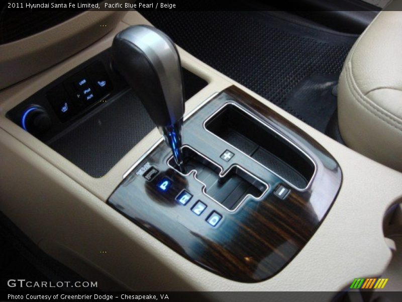 Pacific Blue Pearl / Beige 2011 Hyundai Santa Fe Limited