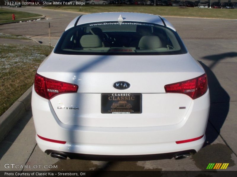 Snow White Pearl / Beige 2012 Kia Optima LX