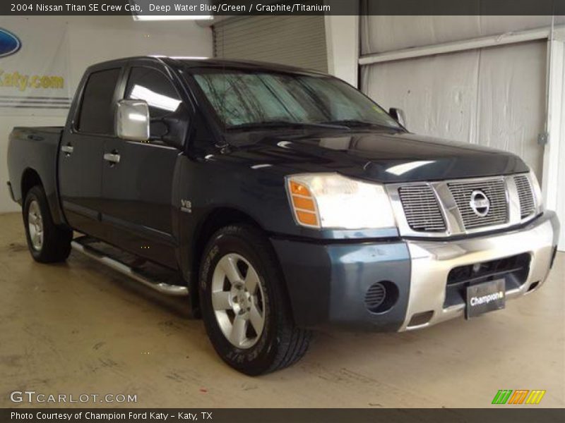 Deep Water Blue/Green / Graphite/Titanium 2004 Nissan Titan SE Crew Cab