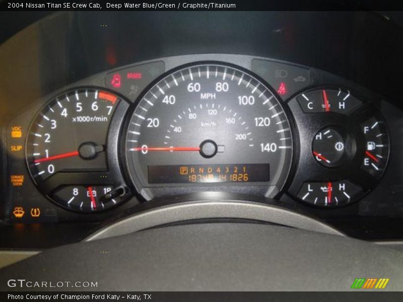 Deep Water Blue/Green / Graphite/Titanium 2004 Nissan Titan SE Crew Cab