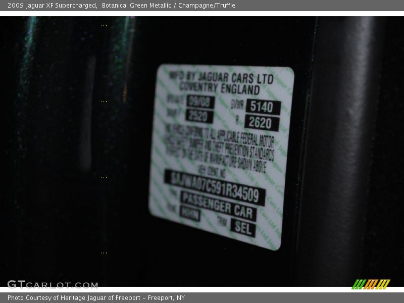 Botanical Green Metallic / Champagne/Truffle 2009 Jaguar XF Supercharged