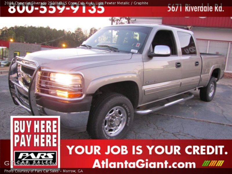 Light Pewter Metallic / Graphite 2001 Chevrolet Silverado 2500HD LS Crew Cab 4x4