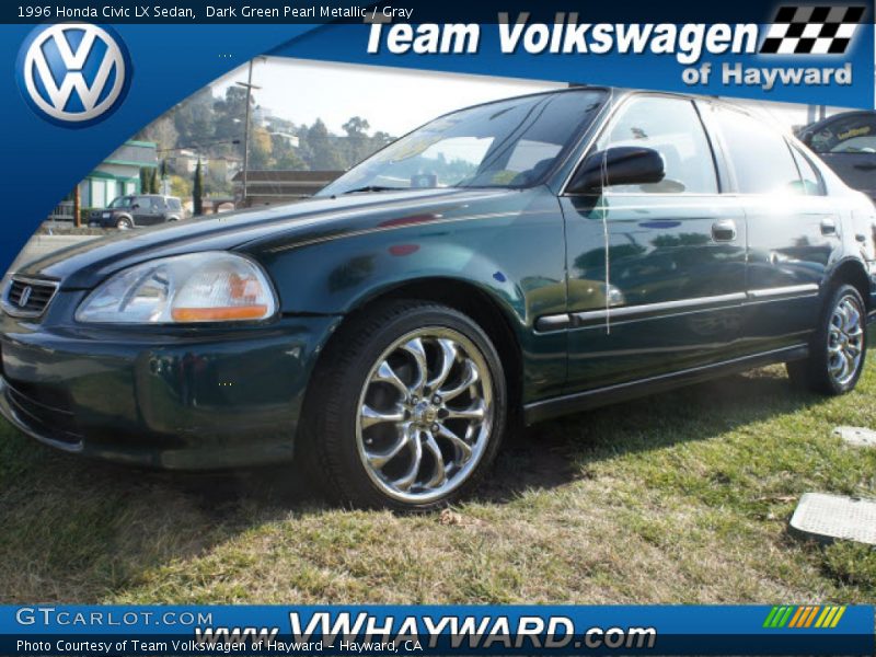 Dark Green Pearl Metallic / Gray 1996 Honda Civic LX Sedan