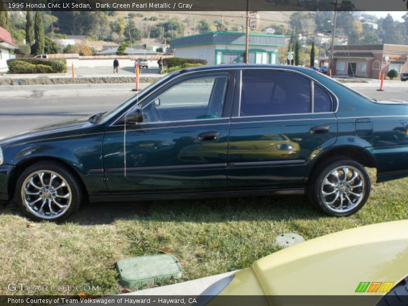 Dark Green Pearl Metallic / Gray 1996 Honda Civic LX Sedan