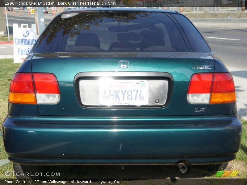 Dark Green Pearl Metallic / Gray 1996 Honda Civic LX Sedan