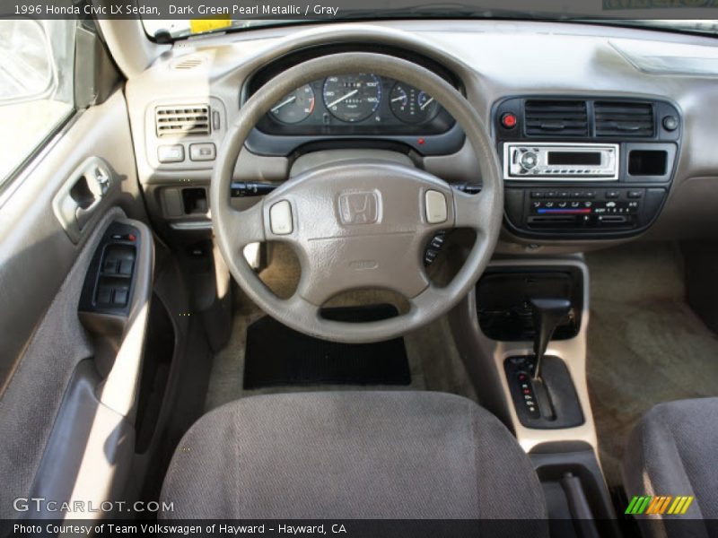 Dark Green Pearl Metallic / Gray 1996 Honda Civic LX Sedan