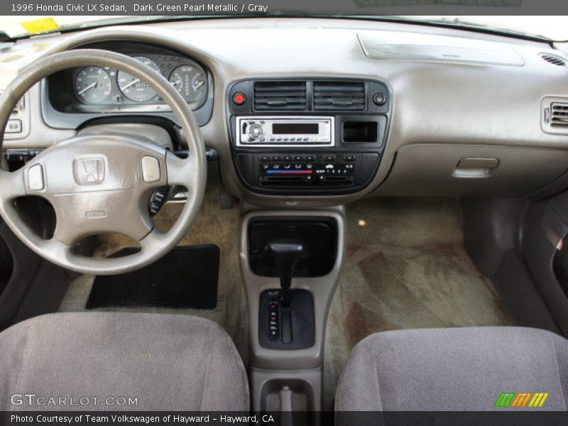 Dark Green Pearl Metallic / Gray 1996 Honda Civic LX Sedan