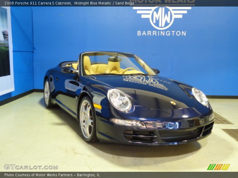 Midnight Blue Metallic / Sand Beige 2008 Porsche 911 Carrera S Cabriolet