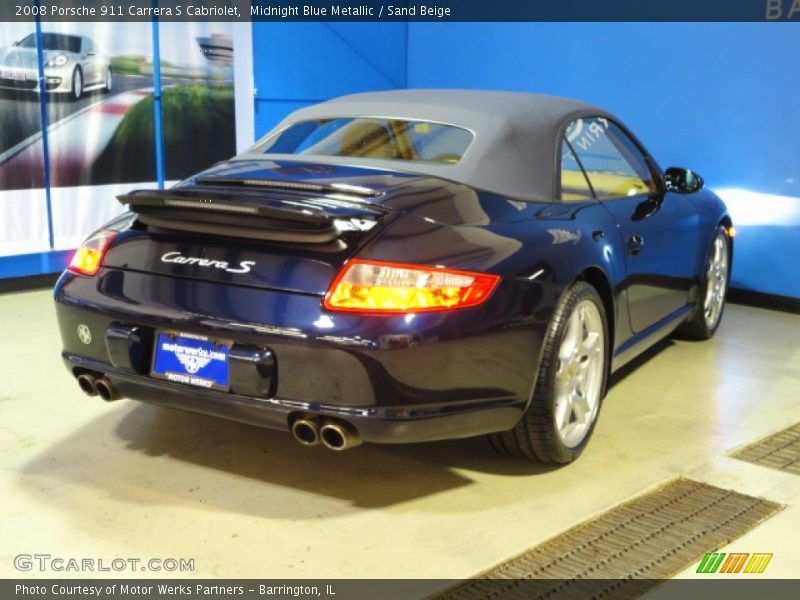 Midnight Blue Metallic / Sand Beige 2008 Porsche 911 Carrera S Cabriolet
