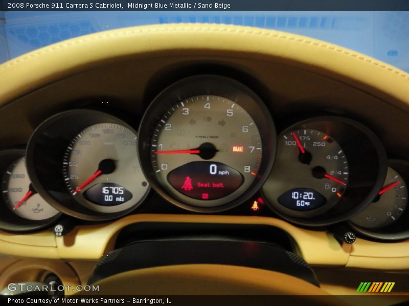 Midnight Blue Metallic / Sand Beige 2008 Porsche 911 Carrera S Cabriolet