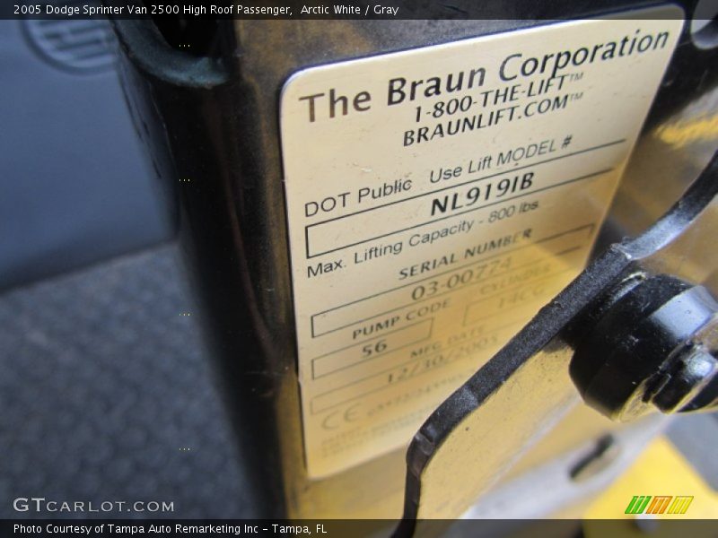 Arctic White / Gray 2005 Dodge Sprinter Van 2500 High Roof Passenger