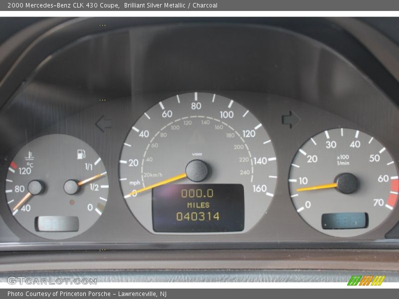Brilliant Silver Metallic / Charcoal 2000 Mercedes-Benz CLK 430 Coupe