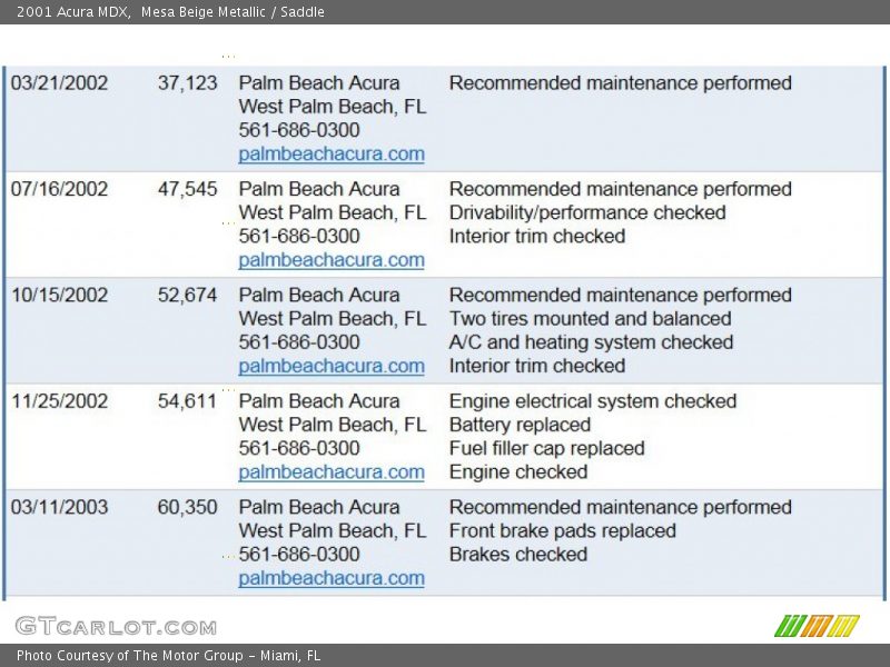 Mesa Beige Metallic / Saddle 2001 Acura MDX