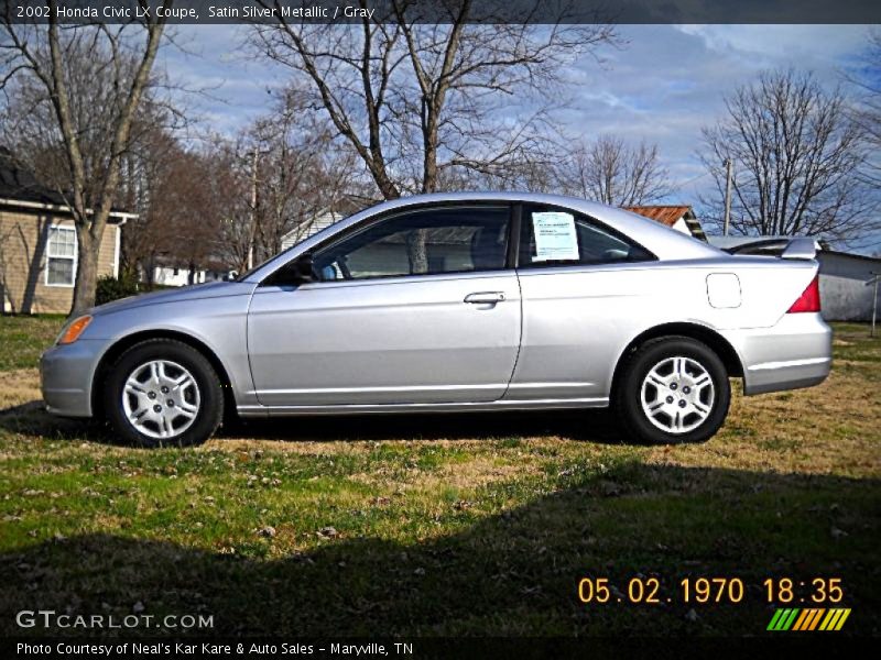 Satin Silver Metallic / Gray 2002 Honda Civic LX Coupe