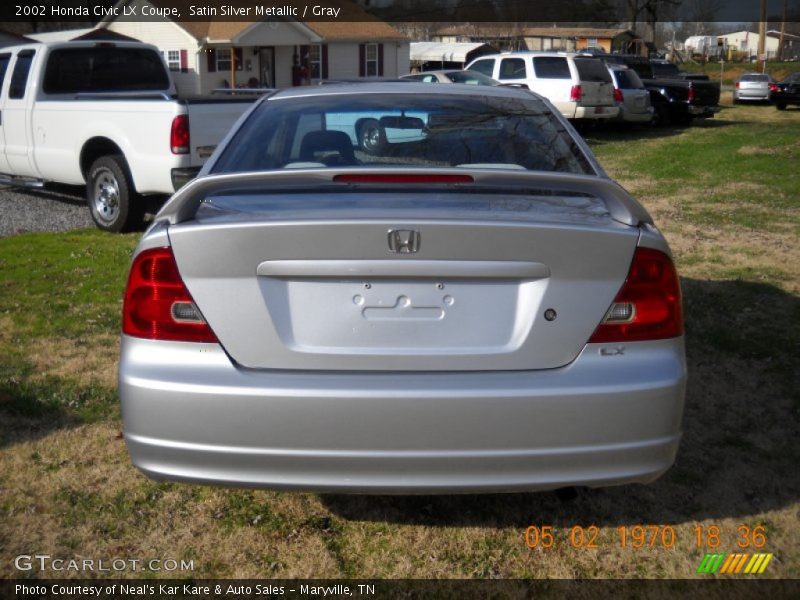 Satin Silver Metallic / Gray 2002 Honda Civic LX Coupe