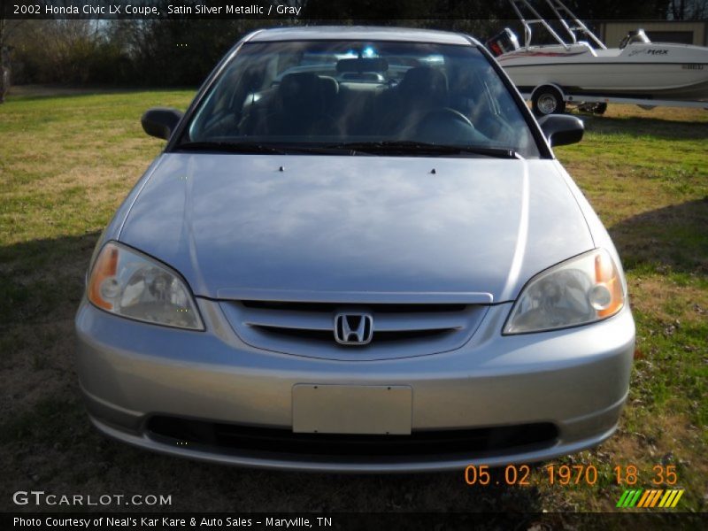 Satin Silver Metallic / Gray 2002 Honda Civic LX Coupe