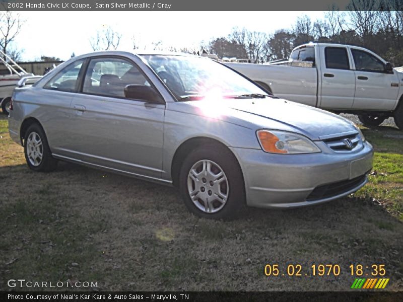 Satin Silver Metallic / Gray 2002 Honda Civic LX Coupe