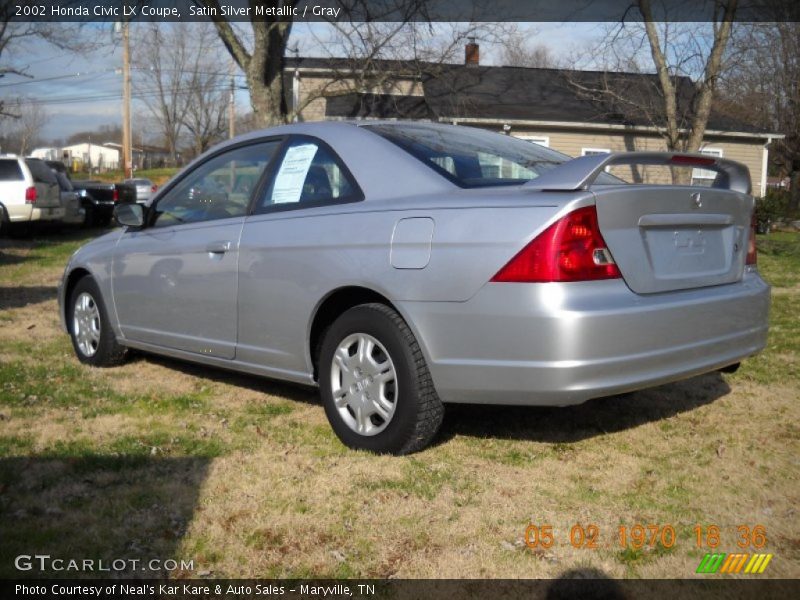 Satin Silver Metallic / Gray 2002 Honda Civic LX Coupe