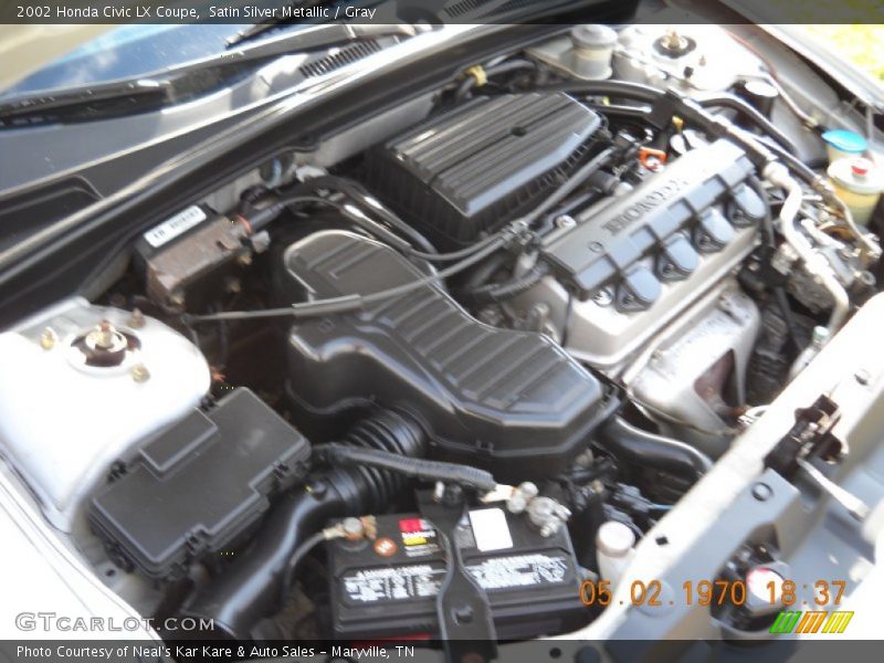 Satin Silver Metallic / Gray 2002 Honda Civic LX Coupe