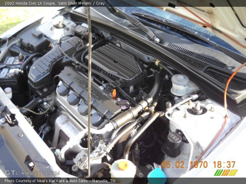 Satin Silver Metallic / Gray 2002 Honda Civic LX Coupe