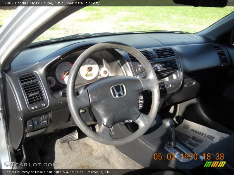 Satin Silver Metallic / Gray 2002 Honda Civic LX Coupe