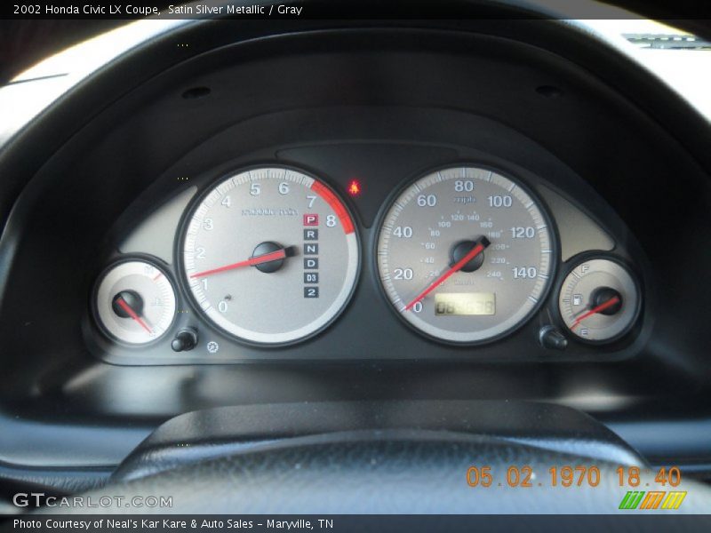 Satin Silver Metallic / Gray 2002 Honda Civic LX Coupe