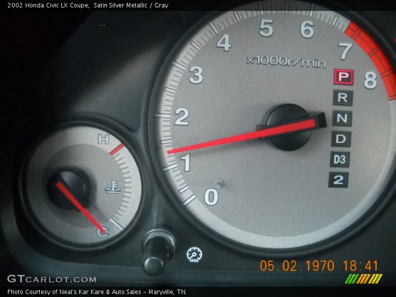 Satin Silver Metallic / Gray 2002 Honda Civic LX Coupe