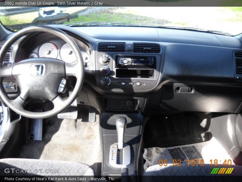 Satin Silver Metallic / Gray 2002 Honda Civic LX Coupe
