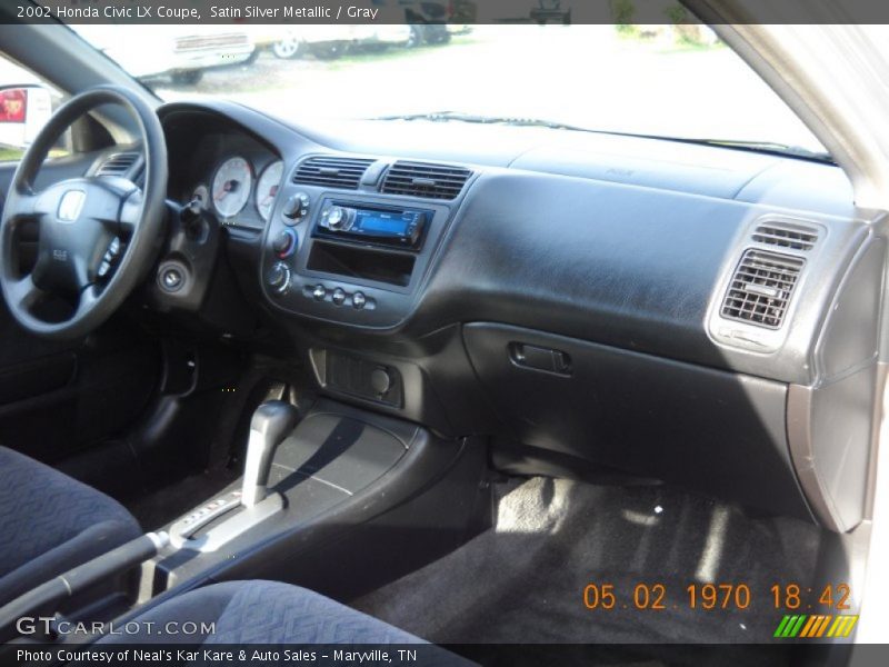 Satin Silver Metallic / Gray 2002 Honda Civic LX Coupe