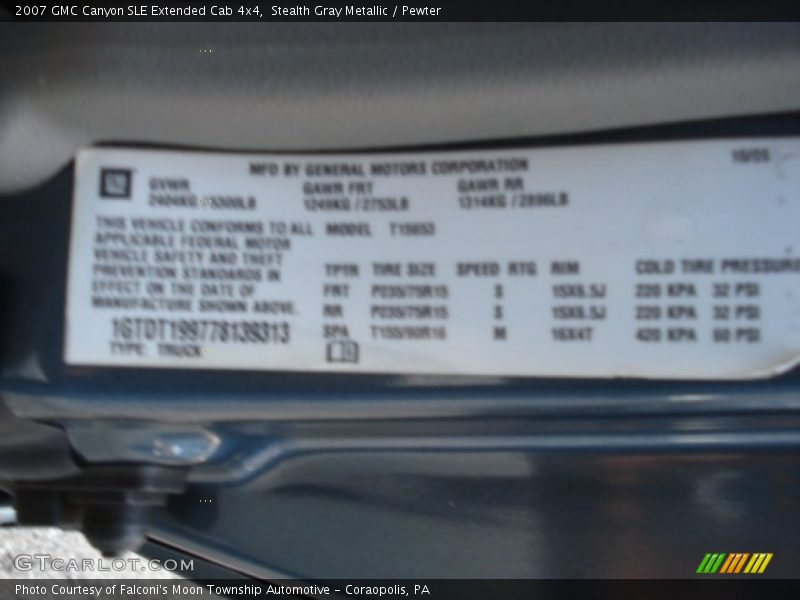 Stealth Gray Metallic / Pewter 2007 GMC Canyon SLE Extended Cab 4x4