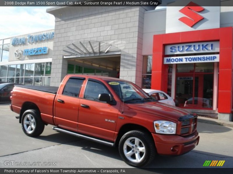 Sunburst Orange Pearl / Medium Slate Gray 2008 Dodge Ram 1500 Sport Quad Cab 4x4
