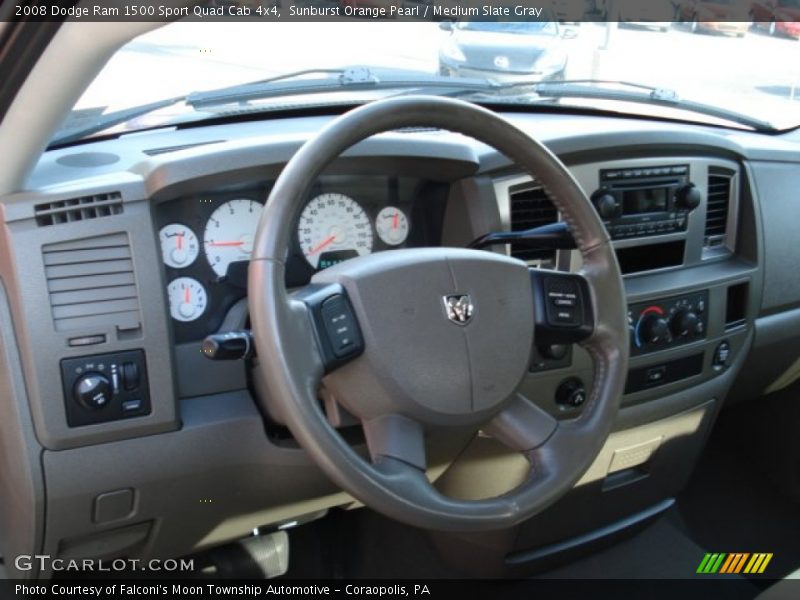 Sunburst Orange Pearl / Medium Slate Gray 2008 Dodge Ram 1500 Sport Quad Cab 4x4