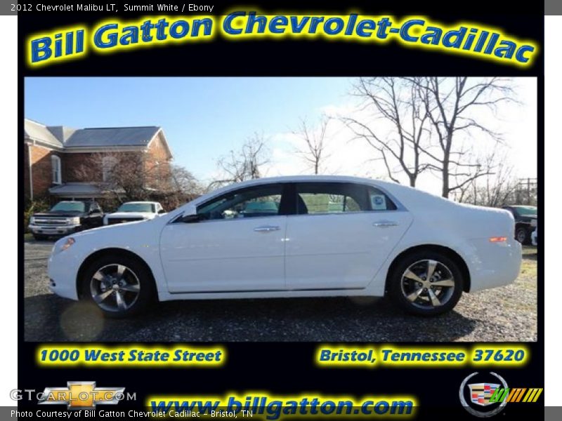 Summit White / Ebony 2012 Chevrolet Malibu LT