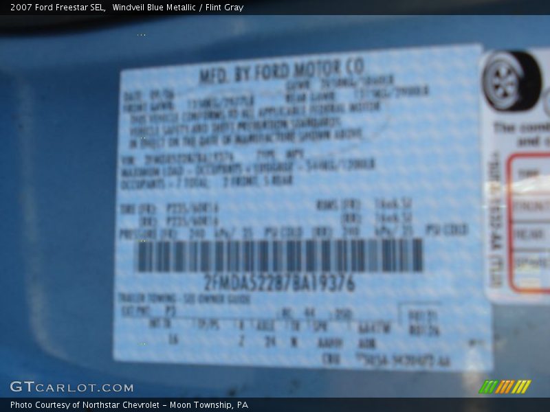 Windveil Blue Metallic / Flint Gray 2007 Ford Freestar SEL