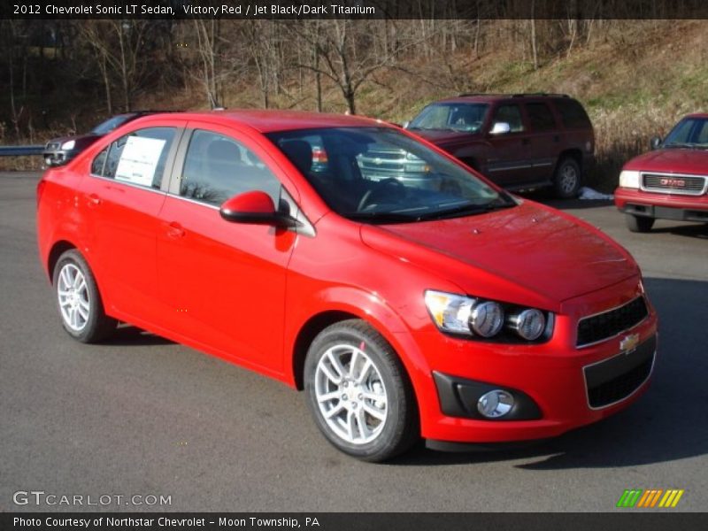 Victory Red / Jet Black/Dark Titanium 2012 Chevrolet Sonic LT Sedan