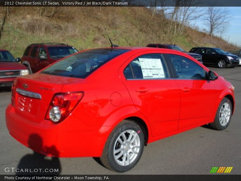 Victory Red / Jet Black/Dark Titanium 2012 Chevrolet Sonic LT Sedan