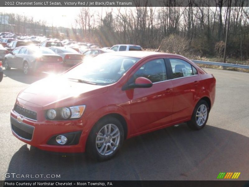 Victory Red / Jet Black/Dark Titanium 2012 Chevrolet Sonic LT Sedan
