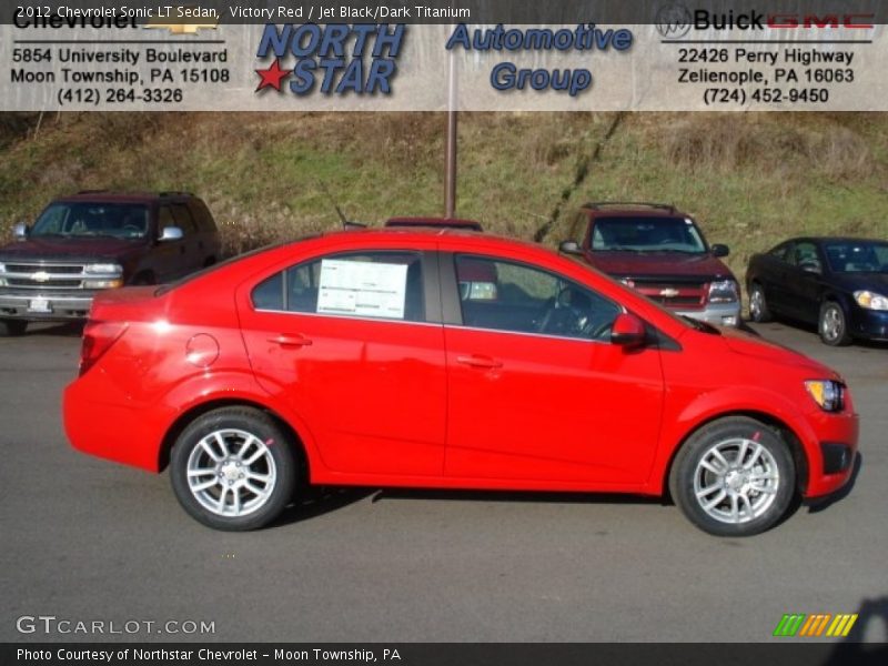 Victory Red / Jet Black/Dark Titanium 2012 Chevrolet Sonic LT Sedan