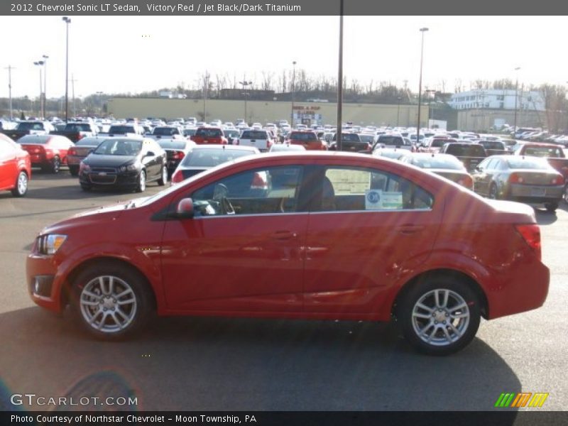 Victory Red / Jet Black/Dark Titanium 2012 Chevrolet Sonic LT Sedan