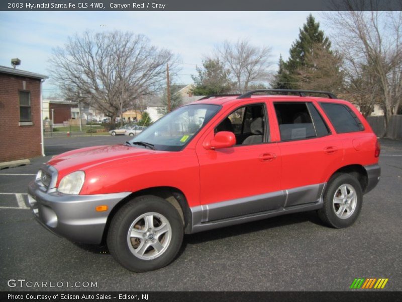 Canyon Red / Gray 2003 Hyundai Santa Fe GLS 4WD