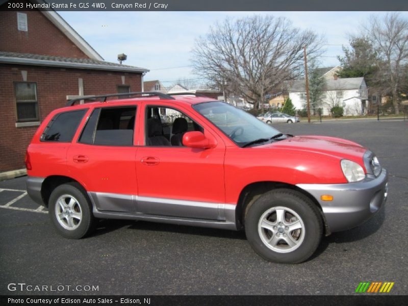 Canyon Red / Gray 2003 Hyundai Santa Fe GLS 4WD